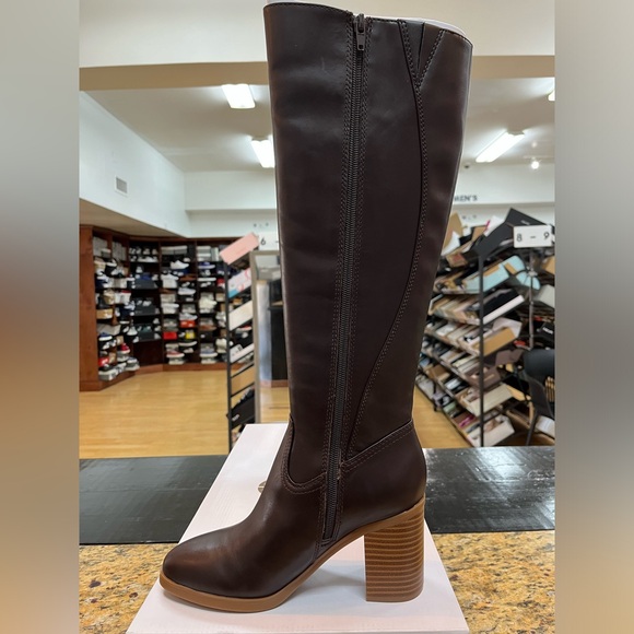 Giani Bernini Women's Odettee Leather Almond Toe Knee High Boots Brown - Picture 3 of 4